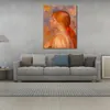 比喩的なアートキャンバス上の赤い髪のリボンの少女ピエール・オーギュスト・ルノワール絵画手作りのモダンなアートワークキッチンルームの装飾