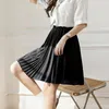 Skirts Summer Chiffon Short Pleated Skirt Women Elastic High Waist Black White Pink Blue Simple A-LINE Dance Mini Girls 2023