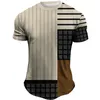 T-shirty męskie T-shirt w stylu vintage dla mężczyzn Koszulki z nadrukiem 3D T-shirt z krótkim rękawem w paski Letnia odzież męska Retro Klasyczna bluzka Oversize Topy 230710