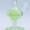 7 pollici da 14 mm in vetro verde bong turbina tubo d'acqua tubo di fumo tubo a tampone con ciotola