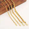 Necklace Earrings Set Wholesale Twisted Long Gold-Color Men's Girls Rope Chain Gift Jewelry Accessories Boys