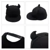 Casquettes de baseball L93F casquette de baseball simple adulte chapeau d'été réglable avec décor de corne de diable