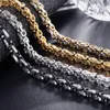 Chaînes 16-40 "Top Design Mode Acier Inoxydable Argent Couleur/Or/Noir Hommes Femmes Collier Bijoux Byzantine Lien Chaîne Cadeau 4/6/8mm