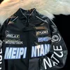 Женские куртки американская панк -гоночная куртка мужчины Осенняя улица Красивая бомбардировщик Hiphop Негабаритный