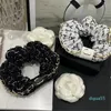 2 colori vintage donne designer lettere stampa capelli elastici elastici intestino crasso cravatte corde coda di cavallo scrunchies