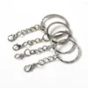 Keychains 20/50/100pcs Nickel Key Chains Stainless Alloy Circle DIY 25mm 30mm Keyrings Keychain Accessories Material