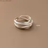 Wedding Rings MODIAN 925 Sterling Silver Irregular Line Fashion Open Ring Size 68 Simple Stackable Wave Finger Ring Z230711