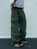 Fur Spring Cargo Pants New Popular Rice White Multipockets Overalls Haruku Stays Men Loose Casual Trousers Straight Mopping Pants