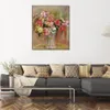 Flowers Pierre Auguste Renoir Paintings Reproductions Roses in A Sevres Vase Handmade Canvas Art Contemporary Living Room Decor