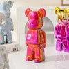 Objetos decorativos Creative Dazzle Ceramic Bear Sculpture Nordic Home Living Decoração Estatuetas para interiores Acessórios de mesa Decoração do quarto Brinquedo T230710