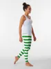 Active Pants Leggings à rayures vertes et blanches Womens Yoga Pants?