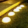Lampe de sol solaire étanche extérieure en forme de boule 5 en 1 lampe de pelouse de jardin voie paysage demi-global