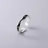 Cluster Rings Fashion Silver Color Open Finger Ring Black Night Star Stackable Vintage Punk For Women Girl Jewelry Gift Dropship Wholesale