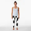 Active Pants Leggings con estampado de tablero a cuadros en blanco y negro Pantalones de chándal deportivos para mujer