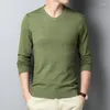 Männer Pullover Herbst Stretch Lose Pullover Klassische Mode Einfarbig V-ausschnitt Langarm Pullover Männlich Marke Gestrickte Tops