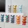 Decorative Objects Colorful Ceramic Bear Sculpture and Statue Piggy Bank Nordic Home Living Room Decoration Desk Accessories Figurines for Interior T230710