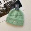 Beanie / Skull Caps Brand Kangaroo Mink Fleece Knitted Beanie Hat Invierno Bordado Marca Felpa Sombrero Candy Colors Designer Luxury Hat Mujer Gorros J230710
