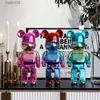 Przedmioty dekoracyjne Figurki Galwanizacja Gwałtowny niedźwiedź Żywice Bearbrick Decor Posąg zwierząt Rzeźba Dekoracja wnętrz Salon Szafka TV T230710