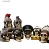 Decorative Objects Figurines Creative Vintage Resin Skull Statue Skeleton Props Sculpture Home Office Desk Decoration Ornament Halloween Decor Birthday Gift