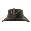 Cowboy Western Hoed voor Mannen Vrouwen Riem Veer Panama Jazz Caps Vintage Brede Rand Hoed Kaki Koffie Sombrero Hombre