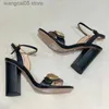 Sandalen Damen High Heels Sandale offener Zeh dicker Absatz Sommersandalen Leder Designer große Größe Mode sexy formelle Kleidung elegantes Temperament Büroschuhe T230710