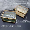 Packaging Boxes Personalized Wedding Ring Box Custom Glass Ring Holder Jewelry Organizer Box Customized Names and Date for Engagement Marriage 230710