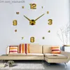 Wall Clocks 2022 Modern Design Large Wall Clock 3D DIY Quartz Clock Fashion Watch Acrylic Mirror Sticker Living Room Home Decoration Clock Z230712