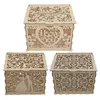 Gift Wrap DIY Wooden Box Hard Boxwood Hollow Wedding With Lock And Keys For Party Donation