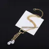 Collar de boda de joyería, collar con colgante clásico de cristal de perla para mujer, cadena de oro, collares de lujo, regalo de aniversario de cumpleaños