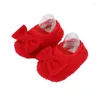 First Walkers 0-12M Baby Baptism Shoes And Headband Set Bowknot Mary Jane Flats Lace Hairband For Girls