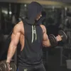 Hommes Débardeurs Hommes Sans Manches À Capuche Débardeurs Gym À Capuche Bodybuilding Entraînement Stringer Chemise À Séchage Rapide Fitness Homme Singulet D'été Casual Gilet 230710