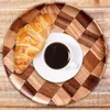 Talerze Okrągła Drewniana Taca Porcja El Deser Obiad Herbata Zastawa Stołowa Tace Do Przechowywania Chleb Ciasto Talerz Narzędzia Kuchenne Domu