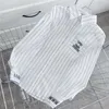 Letter Embroidered Striped Shirts Cardigan For Women Designer Fashion Tshirt Tops Long Sleeve Thin Sunscreen Shirt Blouse