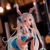 Action Toy Figures 24CM Anime Figure Sky Blue Sexy Swimsuit Maid Dress Up Bunny Girl Lying Model Cartoon Model Toys for Children