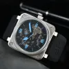 BR Mens three-pin sports casual watch hollow dial mechanical watch waterproof watch gift watch