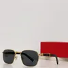 Neues Modedesign, quadratische Retro-Sonnenbrille 0363, Metallrahmen, Holzbügel, Vintage, einfacher Stil, vielseitige Outdoor-UV400-Schutzbrille