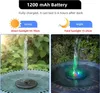 Trädgårdsdekorationer Solar fontän Vattenpump med färg LED-lampor för fågelbad 3W 7 munstycken 4 fixerare Flytande dammtank 230710