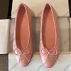 Women's ballet flats bow designer flat single shoes fashion ladies classic design home office resort top design shoe