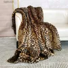 Cobertores de pele de leopardo de luxo cobertor de pelúcia high-end colcha na cama capa de sofá xadrez cobertores de decoração de casa para sala de estar quarto t230710