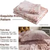 Ensembles de literie Simple Opulence 3 Pcs Double Linge De Lit Ensemble Réversible Floral King Size Taie D'oreiller Housse De Couette Couette Feuille Ensembles 230710