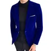 Ternos masculinos terno formal jaqueta agasalhos masculino blazer gola redonda veludo um botão simples