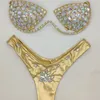 Vrouwen Badmode vakantie ly toegevoegd bikini set badmode diamant badpak sexy vrouwen badpak push up beachwear 230707