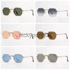 Sunglasses Fashion Octagonal Sunglasses Womens Mens Vintage Sun Glasses UV Protection Gradient Glass lenses Metal Frame Sunglasses x0710