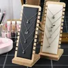 Jewelry Boxes Solid Bamboo Display Stand Necklace Bracelet Wooden Multiple Necklaces Easel Showcase Holder Board 230710