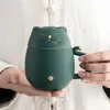 Бокалы для вина Lucky Cat Portable Tea Mug Travel Set для деловой поездки Одинокий человек с водной чашкой быстро варить посуду 230710