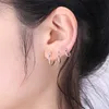 Charm 1 pair stainless steel woman/man small hoops earring Ear cartilage piercing Tragus straight thin wheel anti allergic ear buckle