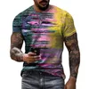 T-shirts voor heren Vrijetijdsmode 3D-geprint Zomer Korte mouwen Onregelmatig Graffiti T-shirts voor heren Ronde hals Losse tops Tees Herenkleding 6XL 230710