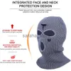 Beanie/Skull Caps 3 Holes Ski Mask Winter Warm Balaclava Mask Men Hat for Women Full Face Mask Cappello da snowboard lavorato a maglia ricamato Hip Hop Beanie J230710