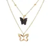 Pendant Necklaces Cute Butterfly Choker Necklace For Women Double Layers Statement Korean Fashion Jewelry Gifts