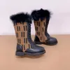 Botas de grife crianças meninos meninas joelho bota combate inverno botas tamanhos 26-35 crianças forrado pele decoração alta sapatos longos